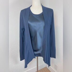 Pure Collection, Silk, Wool, and Cotton Tank and Open Cardigan 2 piece Set